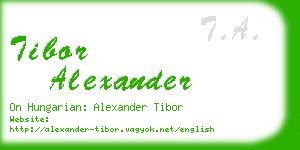 tibor alexander business card